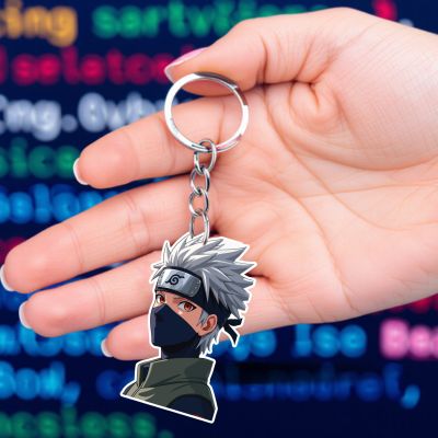 Kakashi Hatake Acrylic Anime & Cartoon Theme Keychain For Bike & Car Birthday Return Gift For Kids Gift For Girls & Boys
